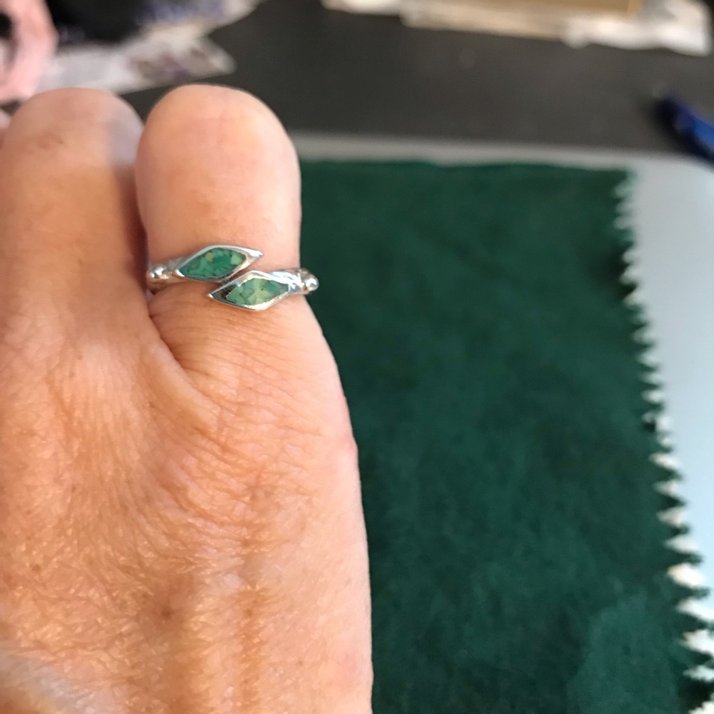 Genuine turquoise and sterling ring